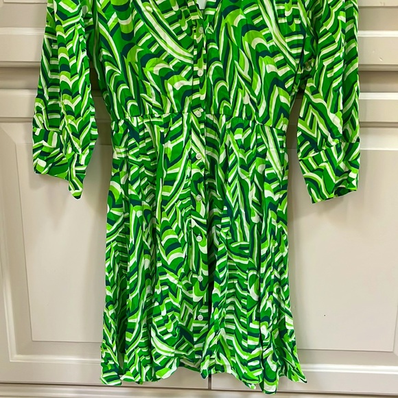 (NWT) Zara Long Sleeved Green Dress - Picture 3 of 5